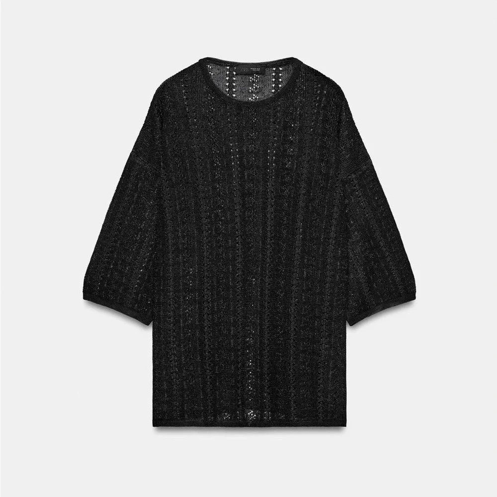 NWT Zara Pointelle Knit Set top S pans M